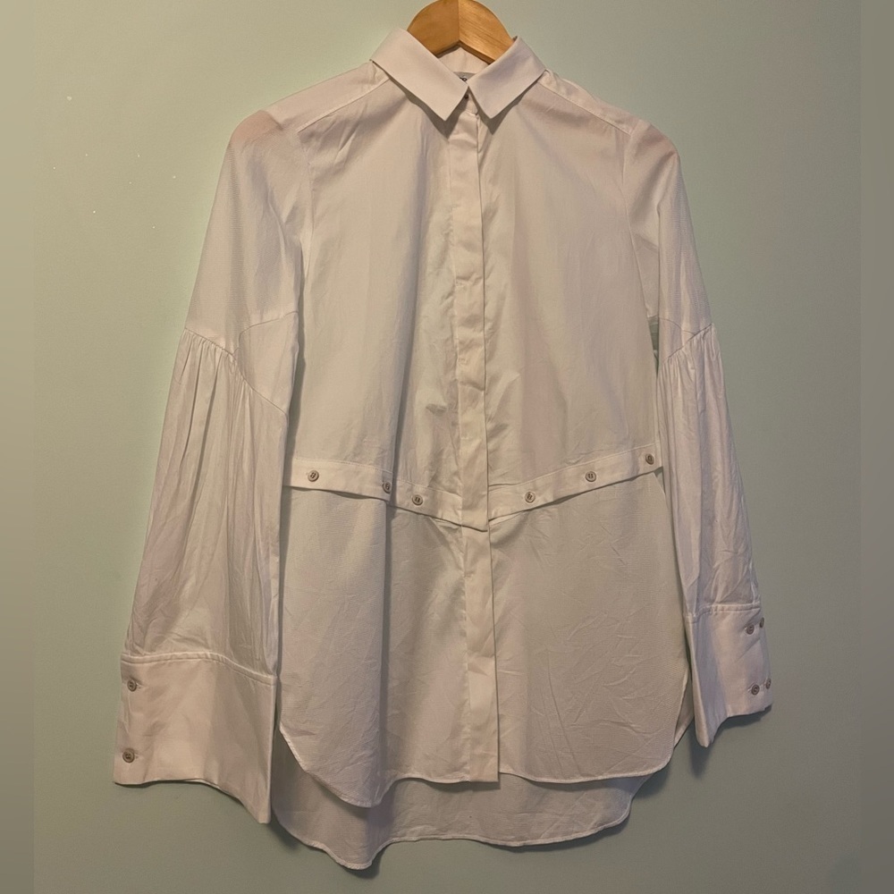Per Se by Carlisle White Button Up Blouse Size 2